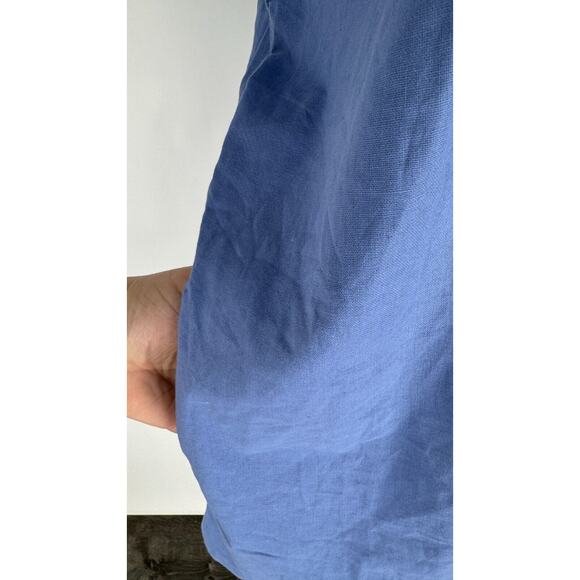 Better Be Womens Blue Button Up Short Sleeve Cotton Romper Collared Large NWT - Picture 10 of 13